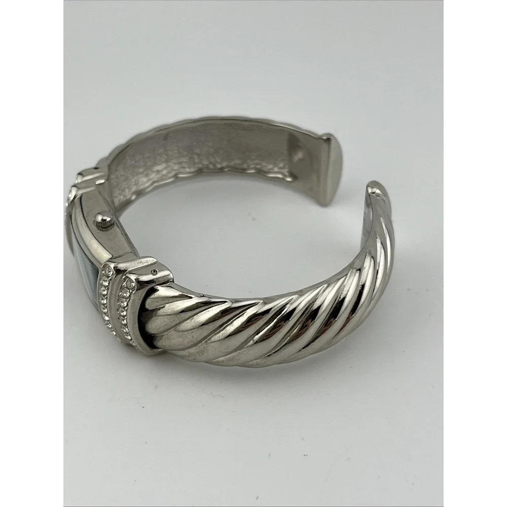 Women's Bangle Band Quartz‎ Silver Watch MOP Dial 20mm Case- New Battery